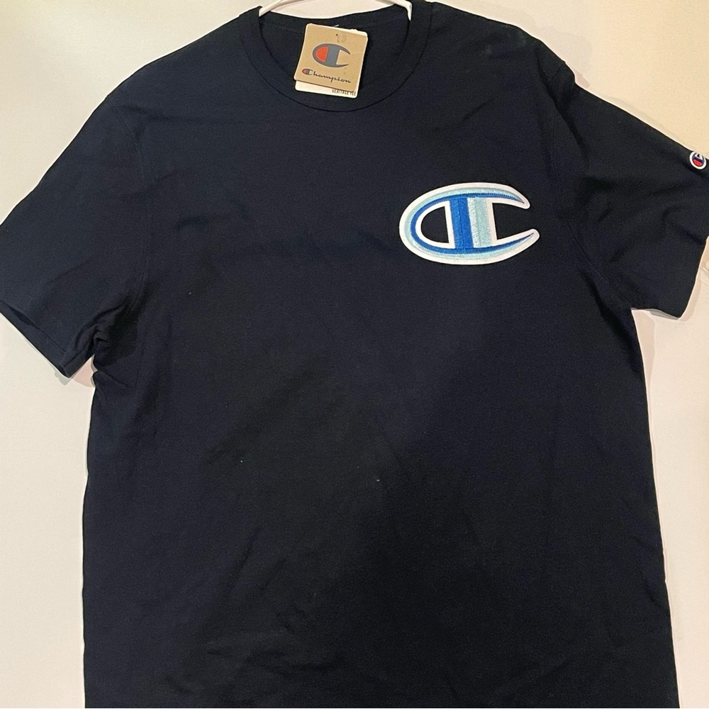 Champion Men's Dark Blue Logo Tee